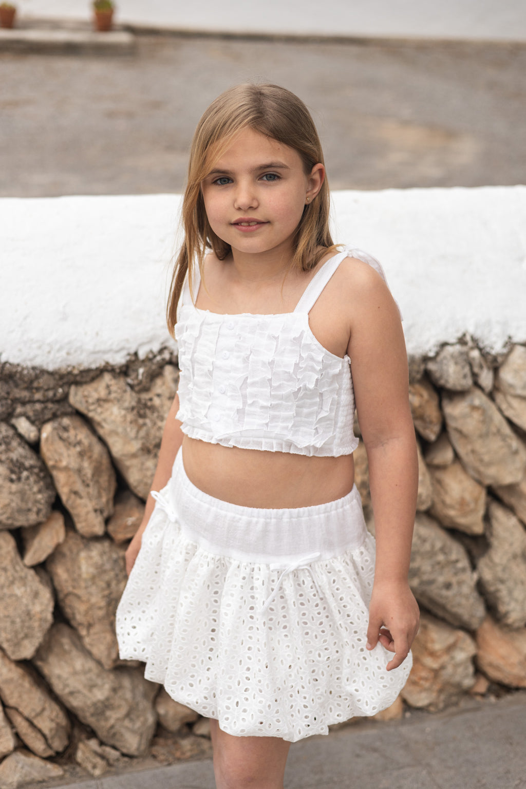 ALBA | Top con Volantes Verticales