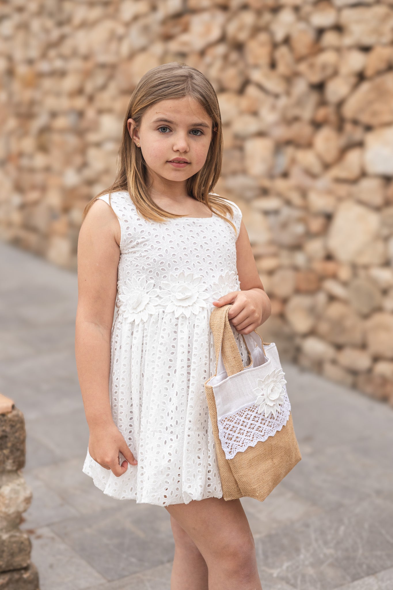 NARA GLOBO | Short Dress with 3D Flowers