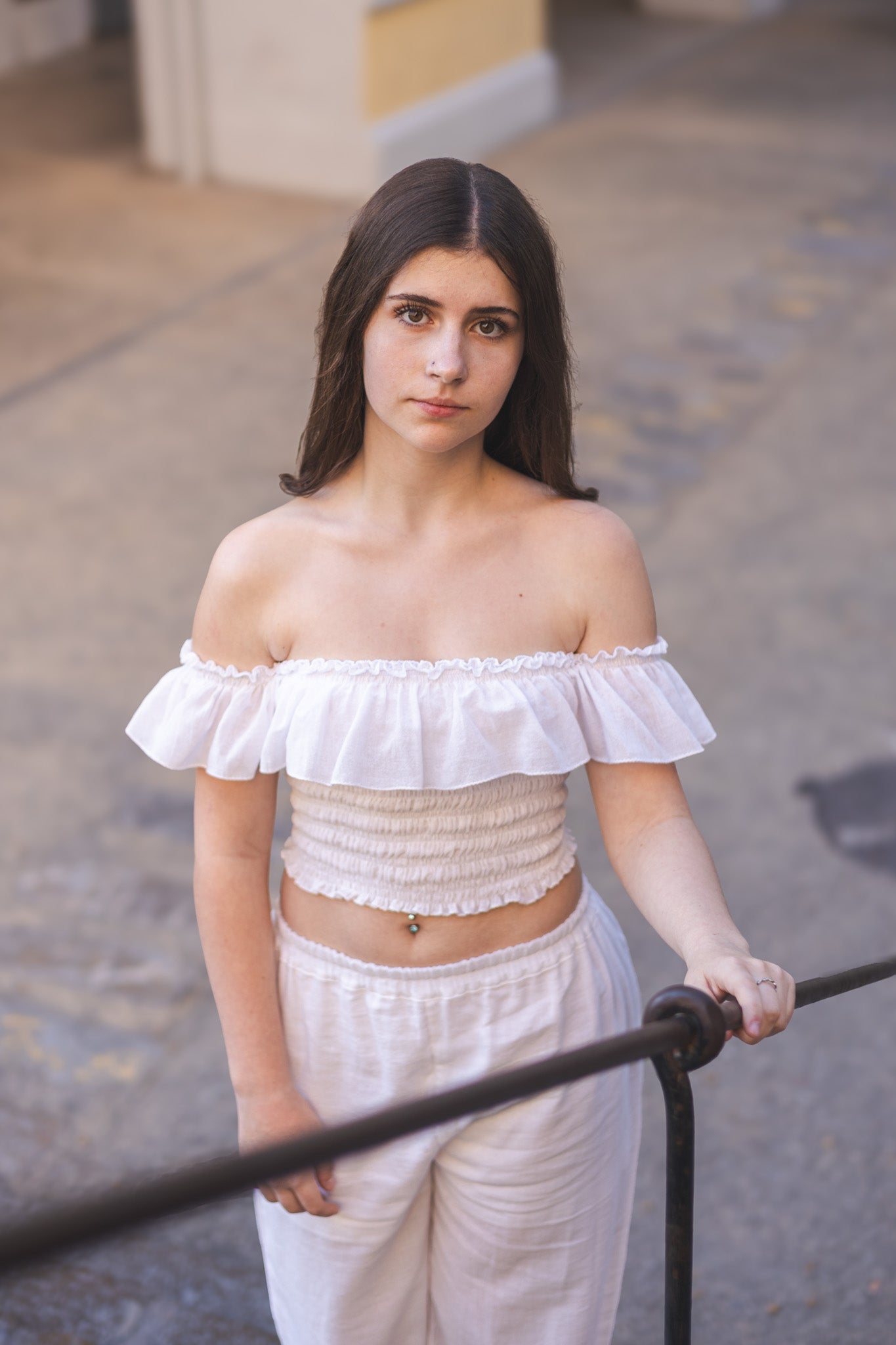 NARA DOJO | White Bardot Top 100% Cotton