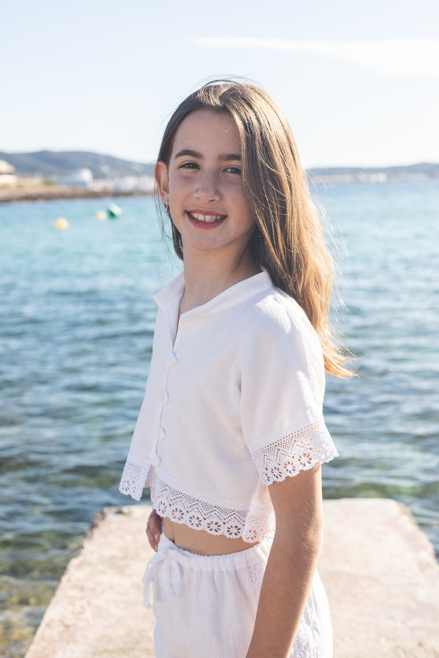 DUNE | Blusa Cropped Manga Japonesa Gasa Algodón 100%